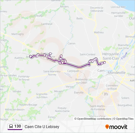 130 Bus Line Map