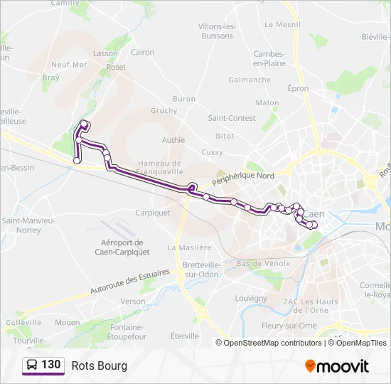 130 Bus Line Map