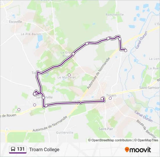 131 Bus Line Map