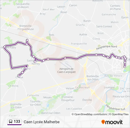 133 Bus Line Map