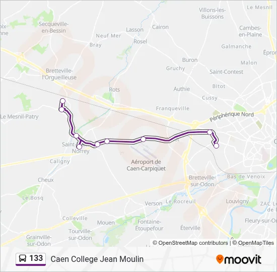 133 Bus Line Map