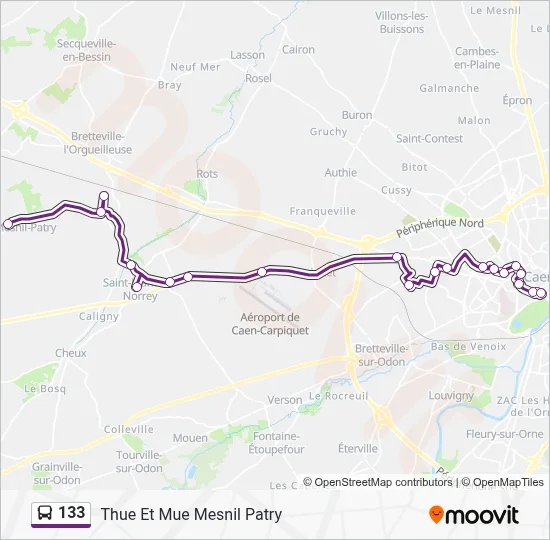 133 Bus Line Map
