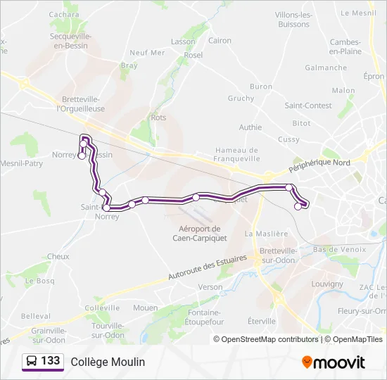 133 Bus Line Map