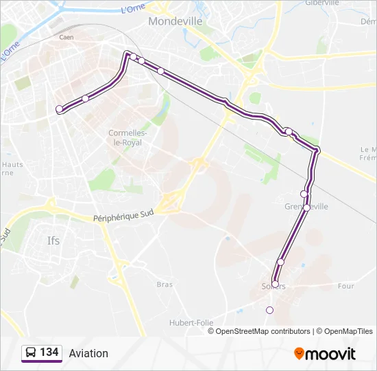 134 Bus Line Map