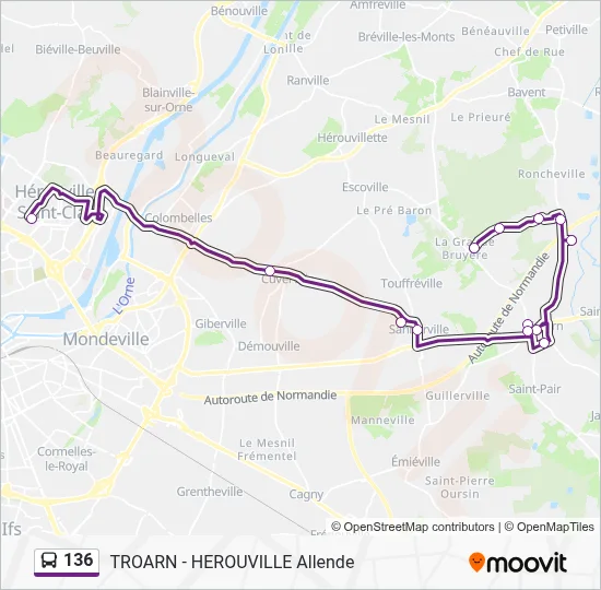 136 Bus Line Map
