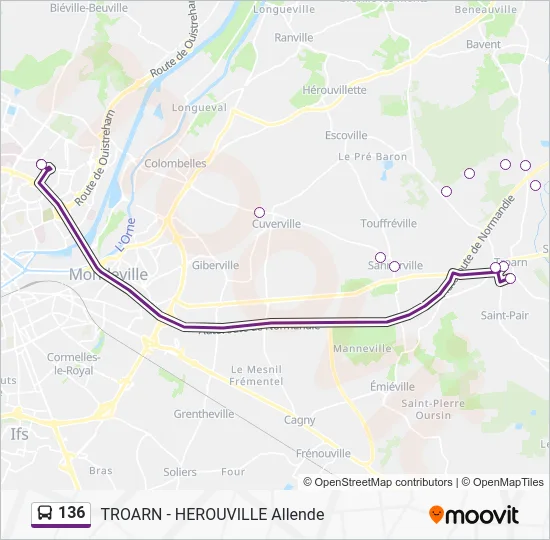 136 Bus Line Map