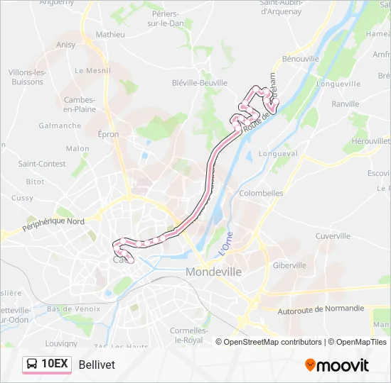 10EX Bus Line Map