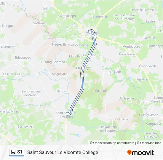 Mapa de S1 de autobús