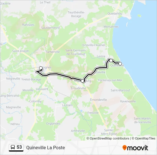 Plan de la ligne S3 de bus