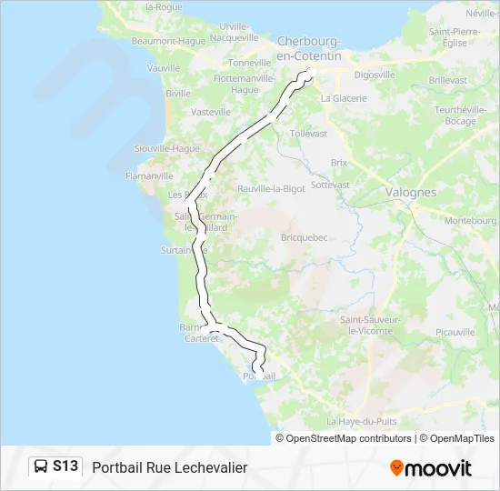 S13 Bus Line Map