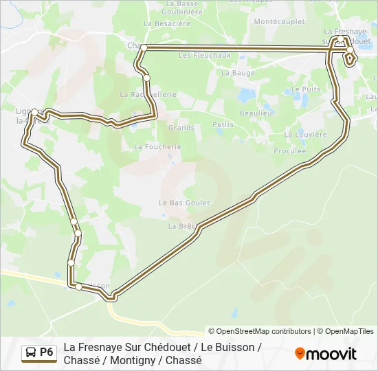 Mapa de P6 de autobús