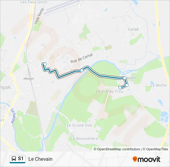 S1 Bus Line Map