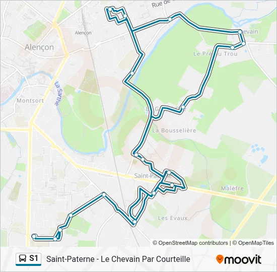 S1 Bus Line Map