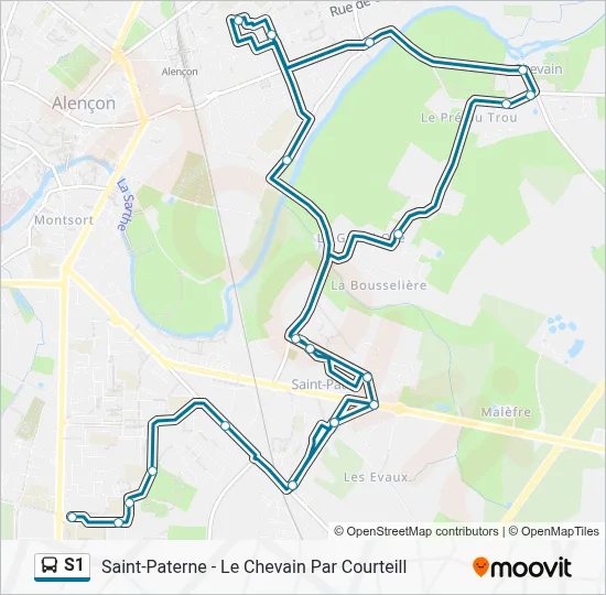Mapa de S1 de autobús