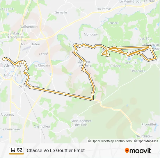 S2 Bus Line Map