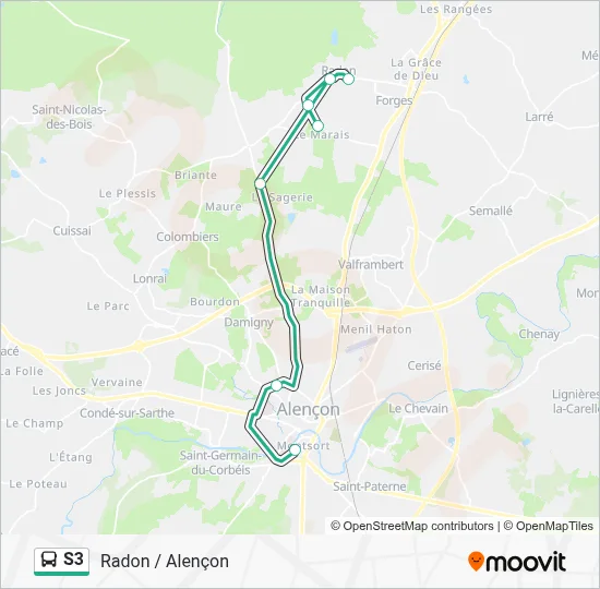 Mapa de S3 de autobús