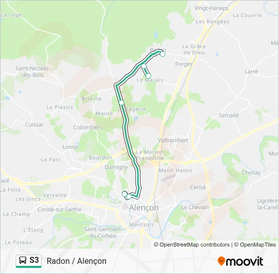 S3 Bus Line Map