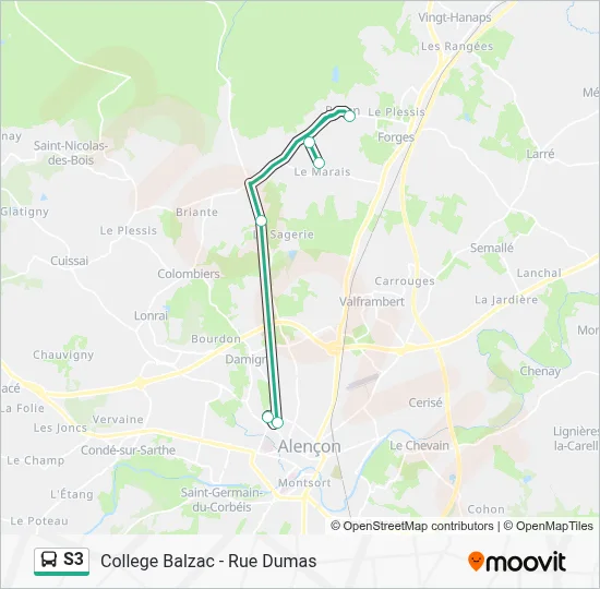 S3 Bus Line Map