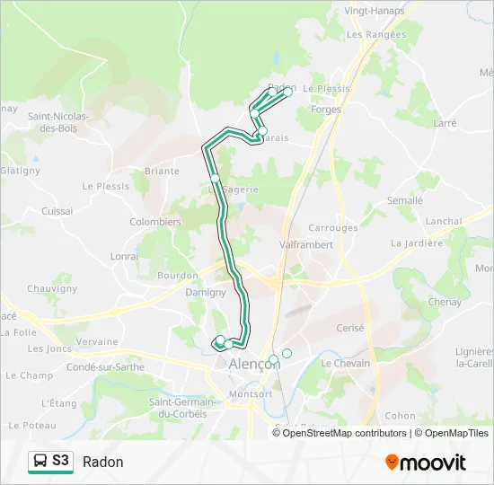 S3 Bus Line Map