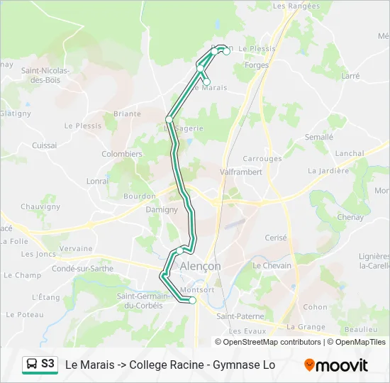 S3 Bus Line Map
