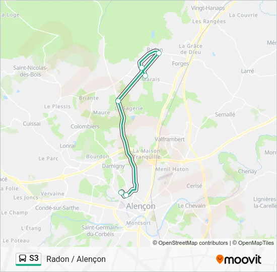 S3 Bus Line Map