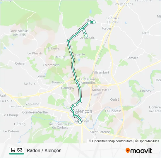 S3 Bus Line Map