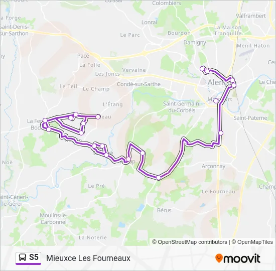 S5 Bus Line Map