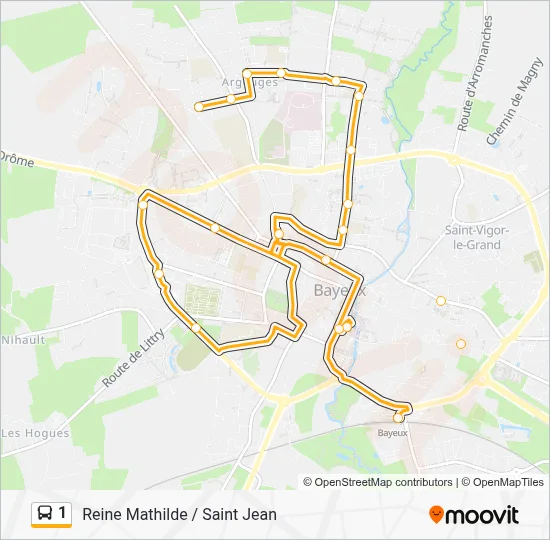1 Bus Line Map