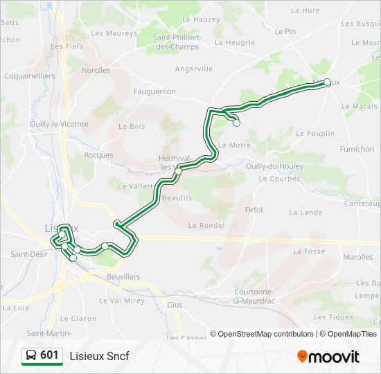 601 Bus Line Map