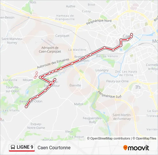 LIGNE 9 Bus Line Map