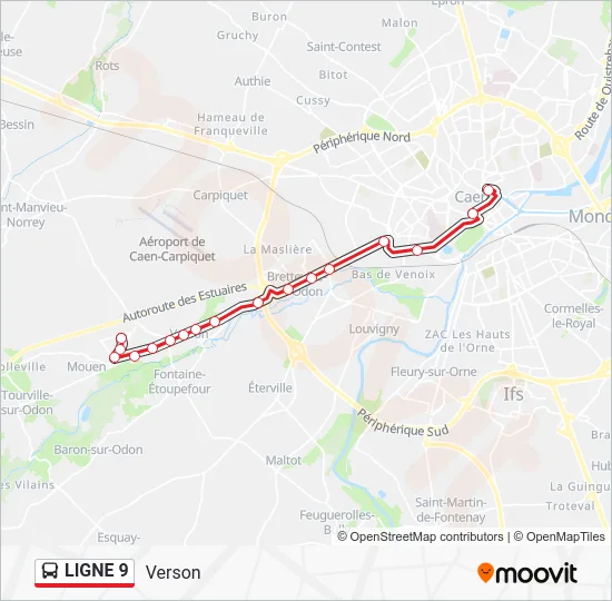 LIGNE 9 Bus Line Map