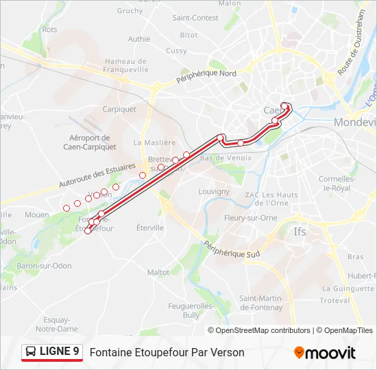 LIGNE 9 Bus Line Map
