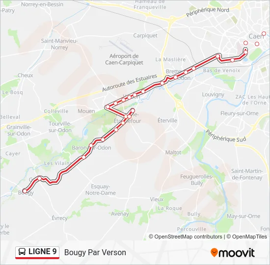 LIGNE 9 Bus Line Map