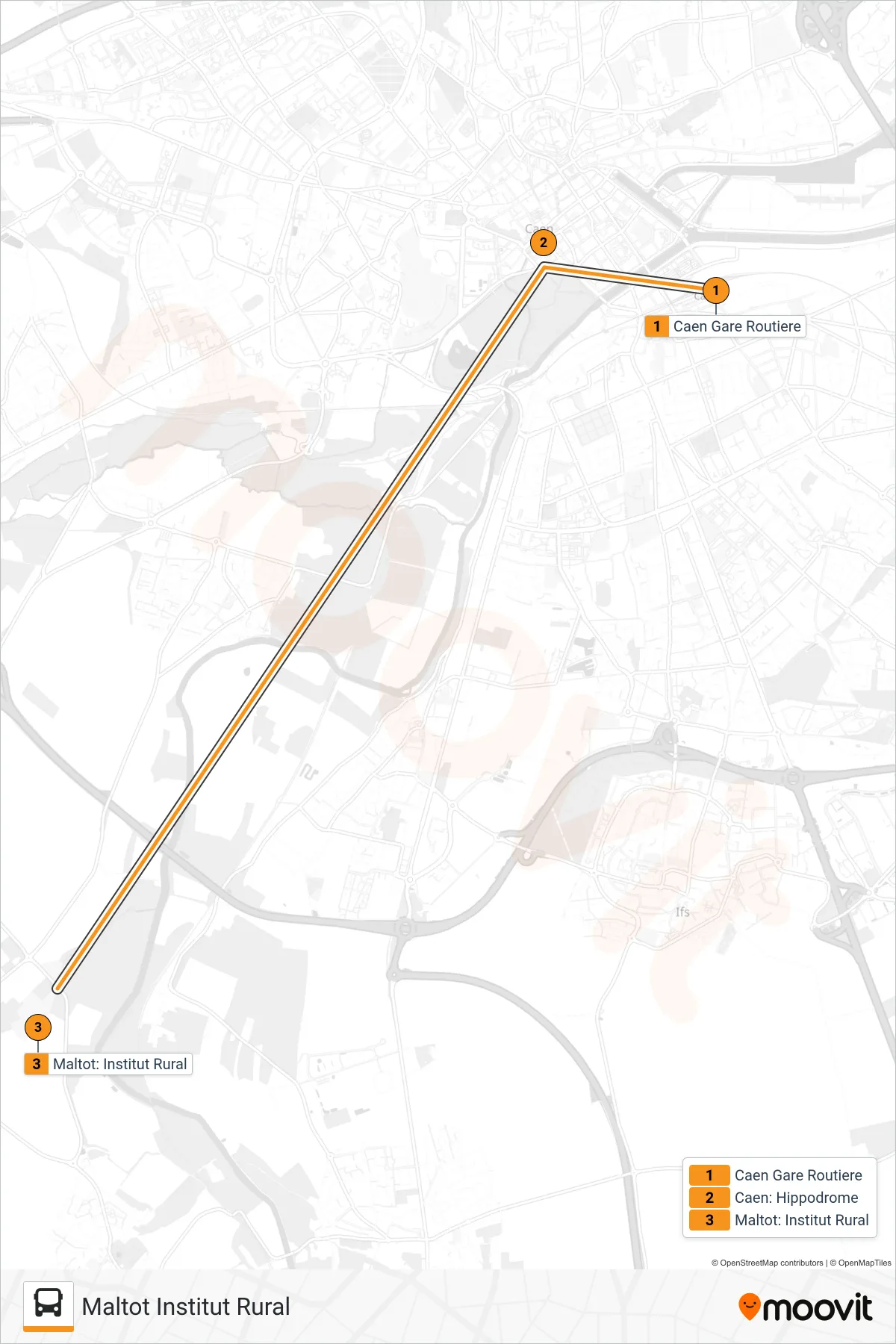 LIGNE 11 bus Line (Maltot Institut Rural) route and stops on a map