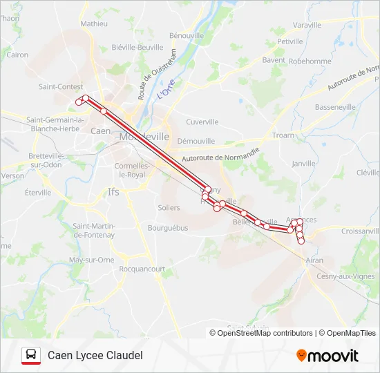 LIGNE 17 Bus Line Map