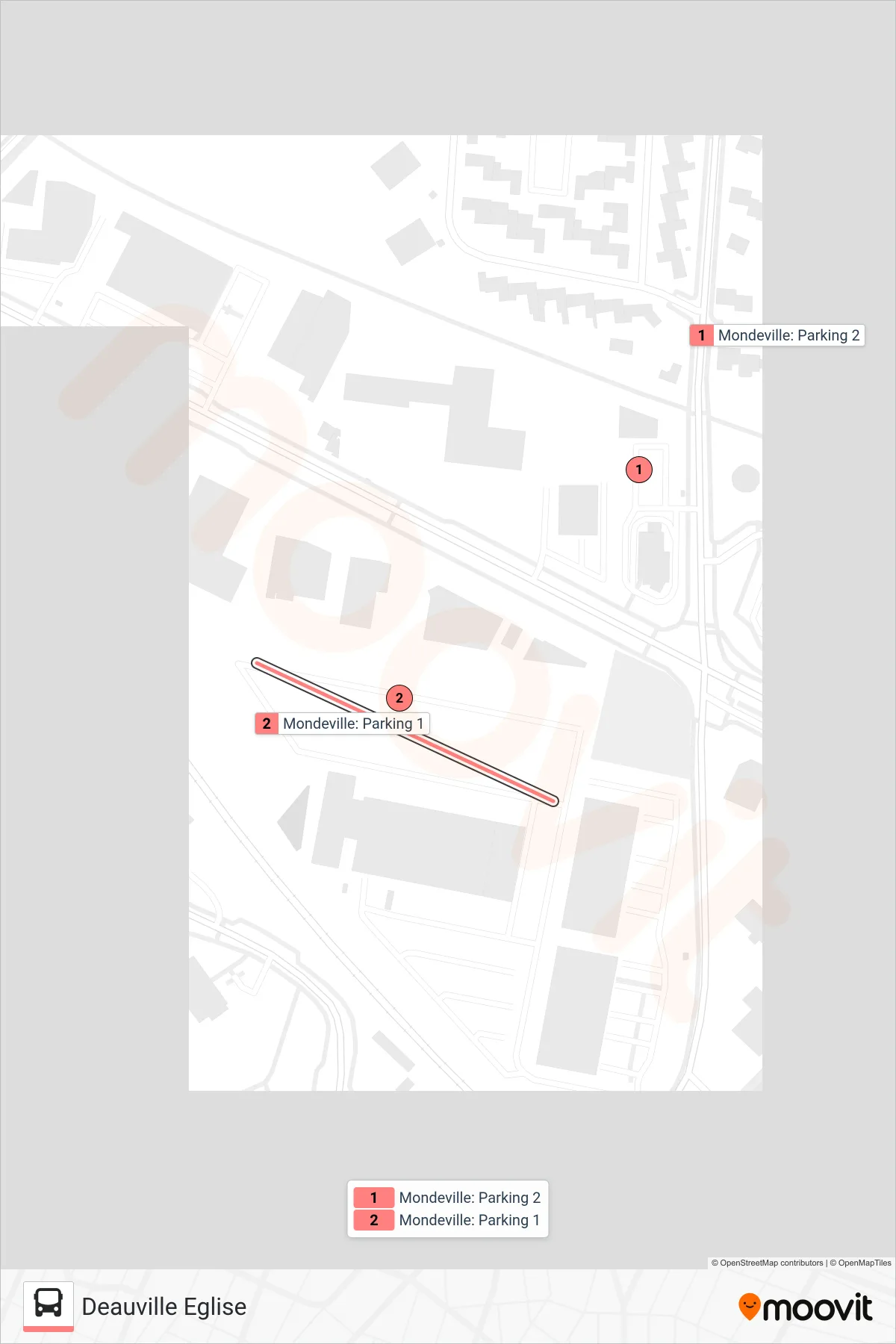 LIGNE 122 bus Line (Deauville Eglise) route and stops on a map