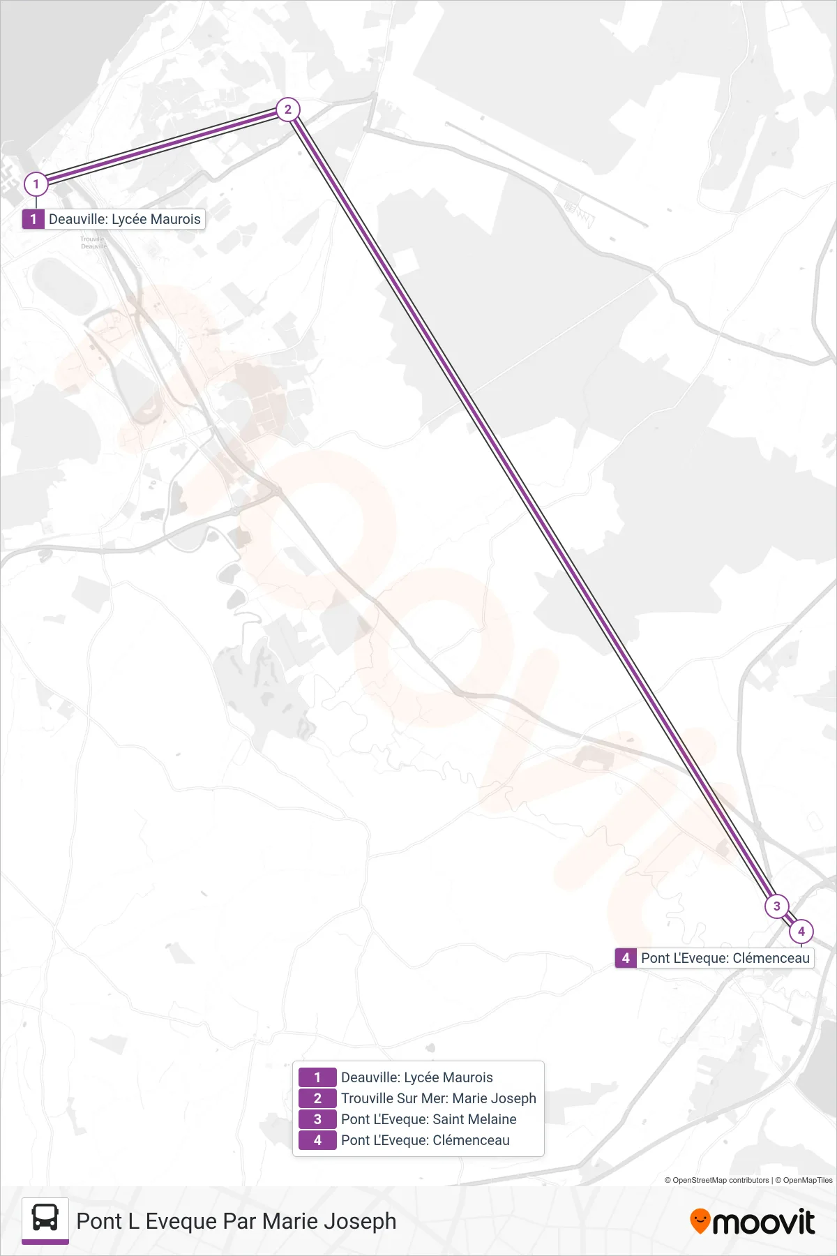 LIGNE 151 bus Line (Pont L Eveque Par Marie Joseph) route and stops on a map
