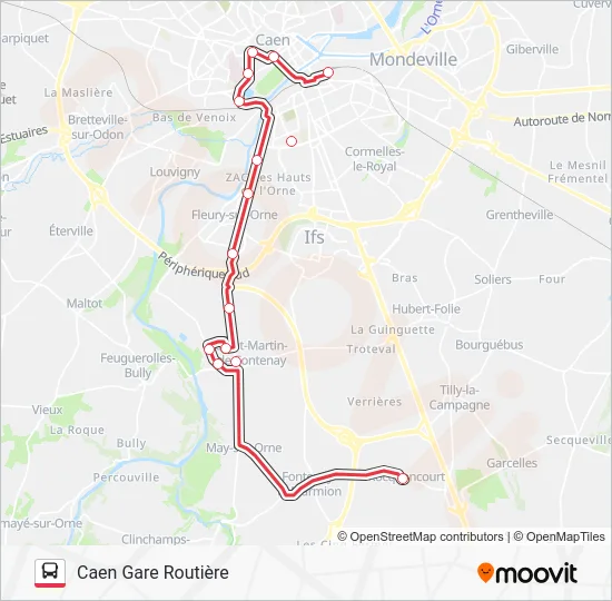 NOMAD 107 Bus Line Map