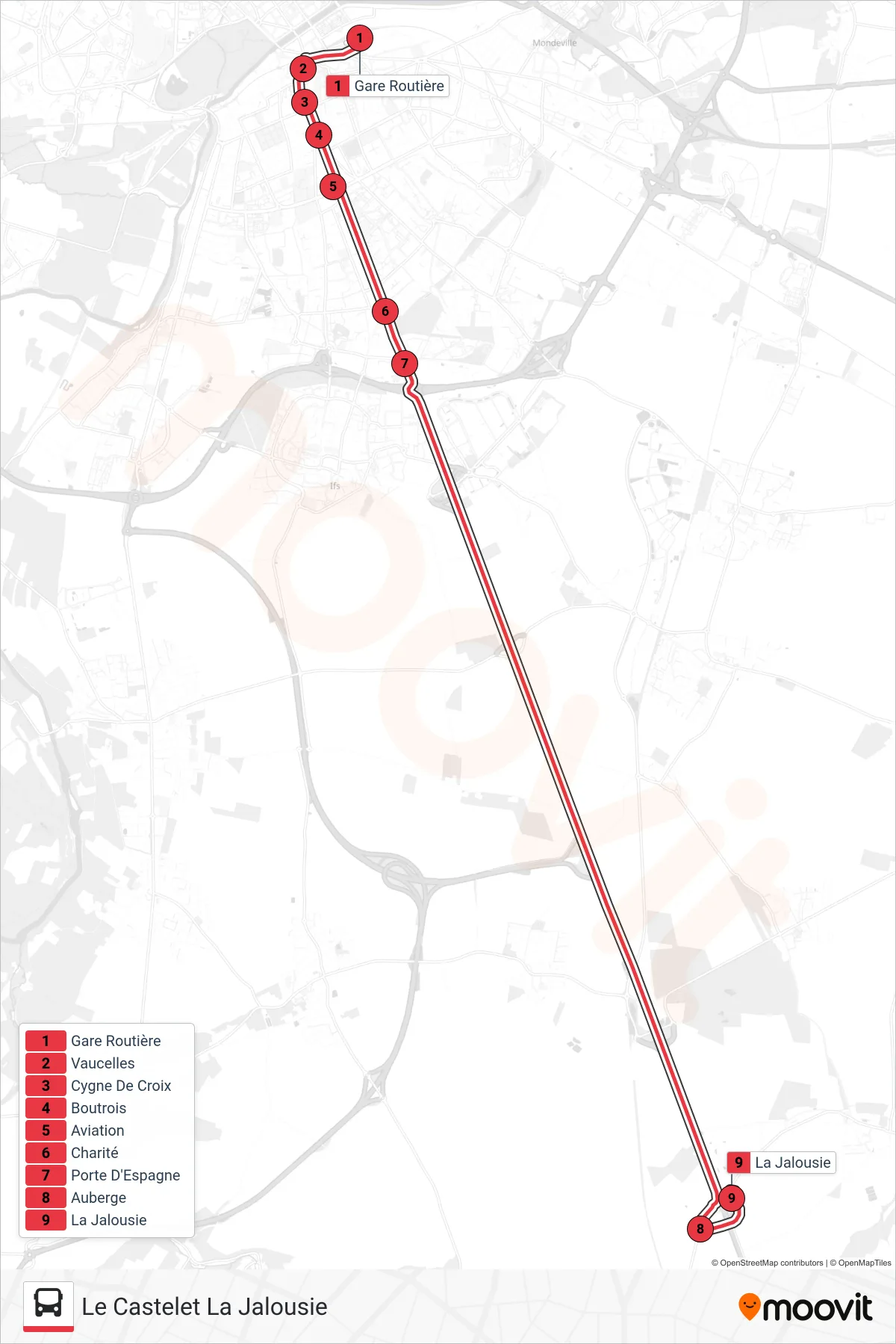 NOMAD 118 tram Line (Le Castelet La Jalousie) route and stops on a map
