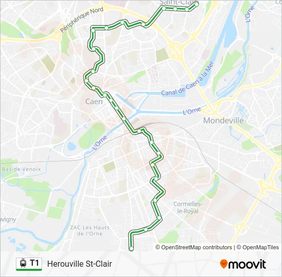 T1 Light Rail Line Map