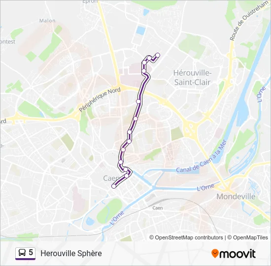 5 Bus Line Map