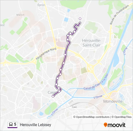 5 Bus Line Map
