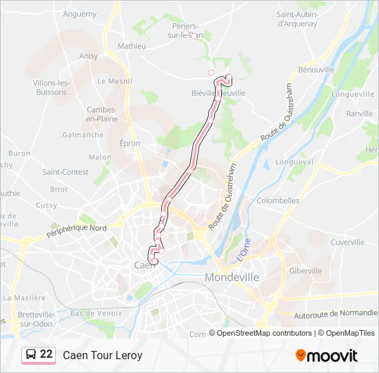 22 Bus Line Map