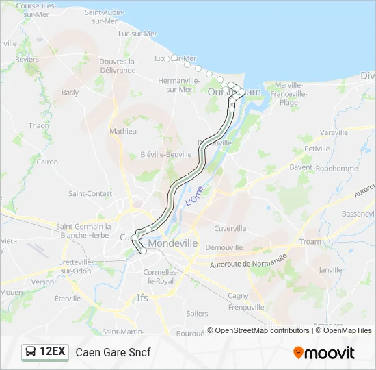 12EX Bus Line Map