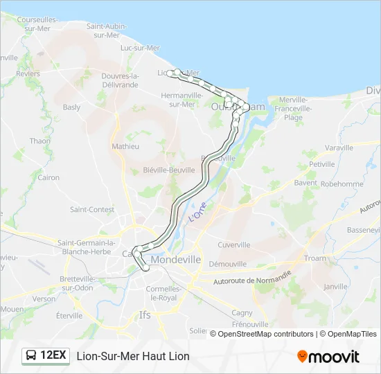 12EX Bus Line Map