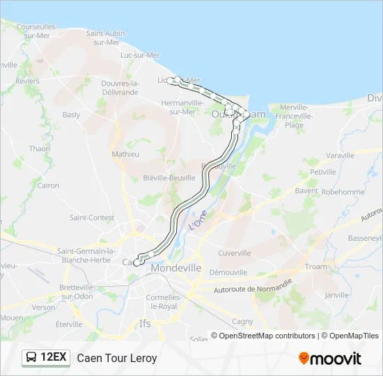 12EX Bus Line Map