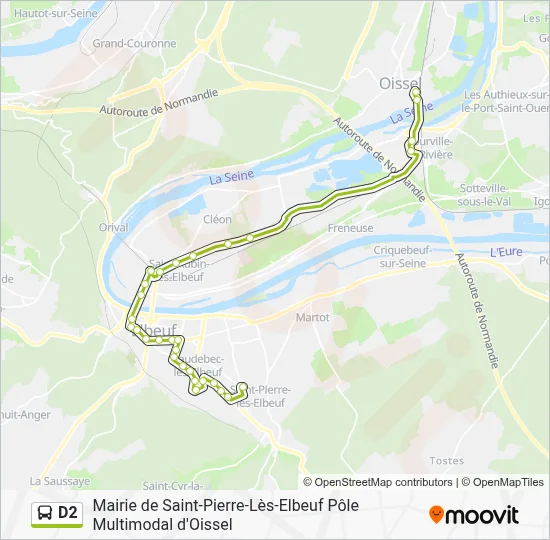 Mapa de D2 de autobús