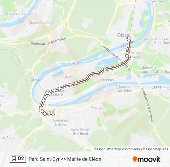 D2 Bus Line Map