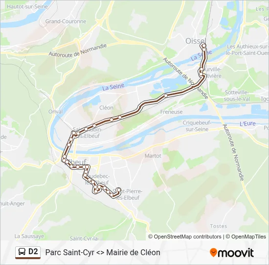 D2 Bus Line Map
