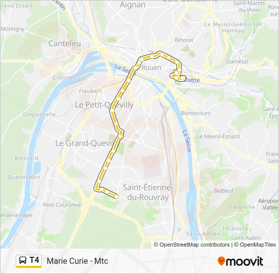 Mapa de T4 de autobús